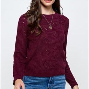Wine Classic Cropped Sweater